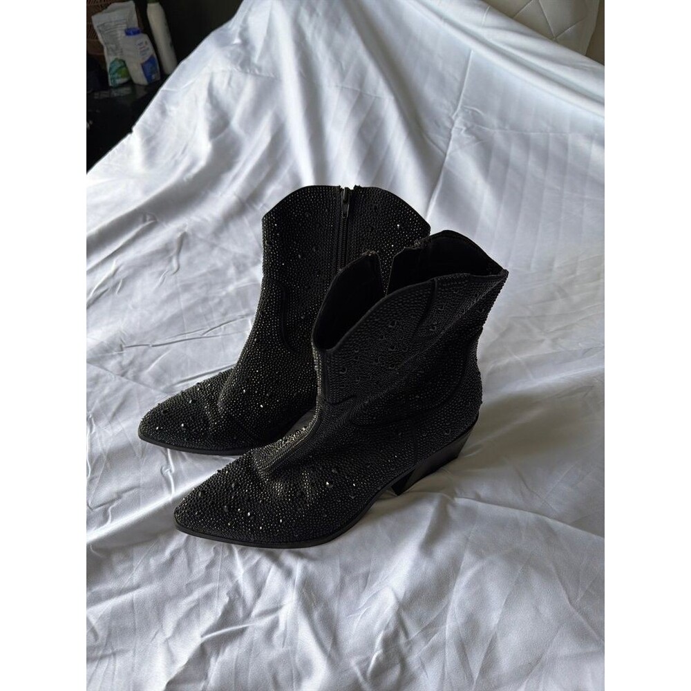 Steve Madden NYC Black Rhinestone Boots